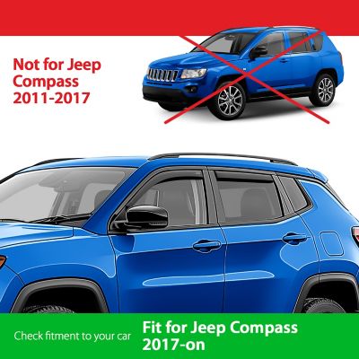 Image showing  In-Channel Window Deflectors Shatterproof for Jeep Compass 2017-2023, 4 pc. GY003470
