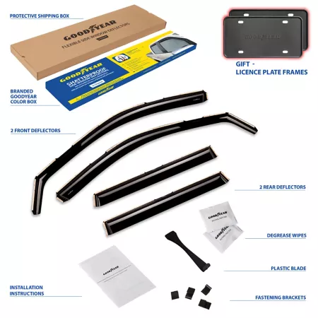 Goodyear Shatterproof Integrated Window Deflectors for Jeep Grand Cherokee 11-20 4 pieces. Window Deflectors