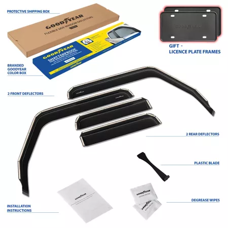 Goodyear Shatterproof Integrated Window Deflectors for Jeep Wrangler JL 18-23 4 pcs. Window Deflectors