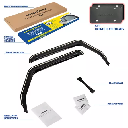 Goodyear Shatterproof Integrated Window Deflectors for Jeep Wrangler JL 18-23 2 pcs. Window Deflectors