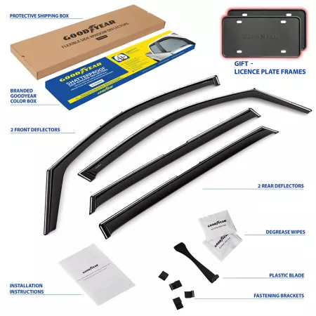 Goodyear unbreakable integrated window deflectors for Kia Sorento 21-23 4 pieces. Window Deflectors