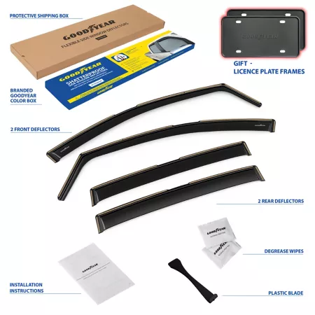 Goodyear unbreakable integrated window deflectors for Kia Sportage 17-22 4 pieces. Window Deflectors