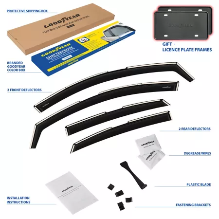 Goodyear Shatterproof Integrated Window Deflectors for Kia Forte 19-23 4 pieces. Window Deflectors