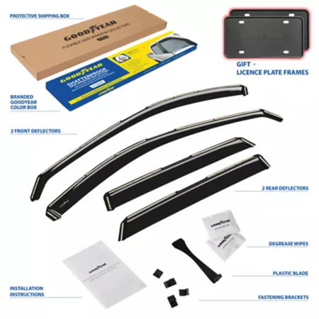 Goodyear Shatterproof Integrated Window Deflectors for Mazda CX-5 17-23 4 pieces. Window Deflectors