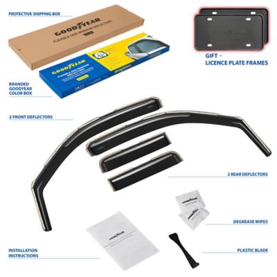 Goodyear In-Channel Window Deflectors Shatterproof for Nissan Frontier 05-21 Crew Cab, 4 pc.