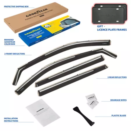 Goodyear Shatterproof Integrated Window Deflectors for Nissan Rogue 14-20 4 pieces. Window Deflectors