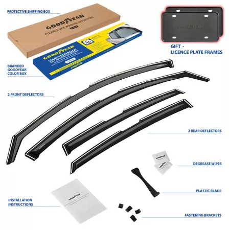 Goodyear Shatterproof Integrated Window Deflectors for 13-18 Nissan Altima 4 Pieces. Window Deflectors