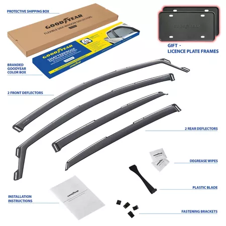 Goodyear Shatterproof Integrated Window Deflectors for Nissan Sentra 13-19 Sedan 4 Pieces. Window Deflectors