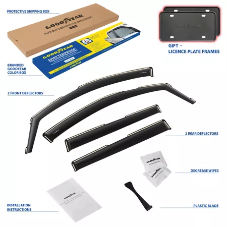 Goodyear Shatterproof Integrated Window Deflectors for Subaru Outback 20-23 4 pieces. Window Deflectors