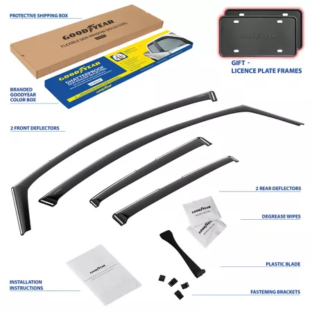 Goodyear Shatterproof Integrated Window Deflectors for Toyota Corolla 20-23 Hatchback 4 pieces. Window Deflectors