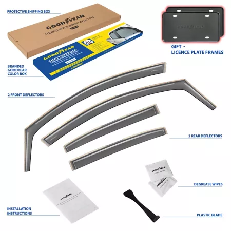 Goodyear Shatterproof Integrated Window Deflectors for Toyota Corolla 20-23 4 pieces. Window Deflectors