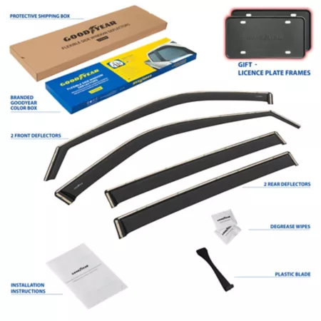 Goodyear Shatterproof Integrated Window Deflectors for Toyota Highlander 20-23 4 pcs. Window Deflectors