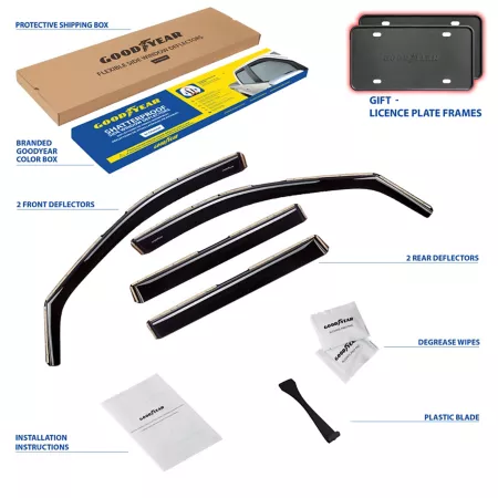 Goodyear Shatterproof Integrated Window Deflectors for Toyota RAV4 19-23 4 pieces. Window Deflectors