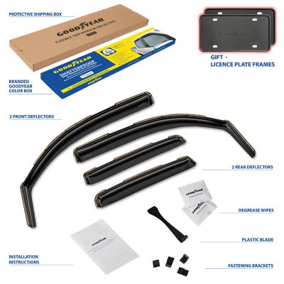 Goodyear In-Channel Window Deflectors Shatterproof for Toyota Tacoma 16-23 Double Cab, 4 pc.