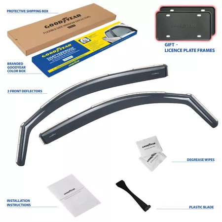 Goodyear Shatterproof Integrated Window Deflectors for 16-23 Toyota Tacoma Access Cab 2 pcs. Window Deflectors