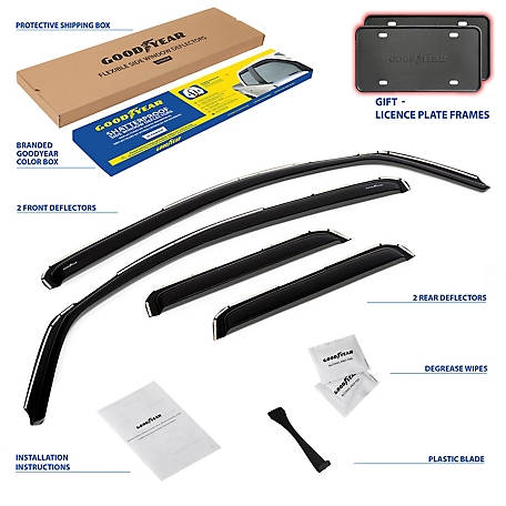 Goodyear In-Channel Window Deflectors Shatterproof for Toyota Tundra 07-21 Double Cab, 4 pc.