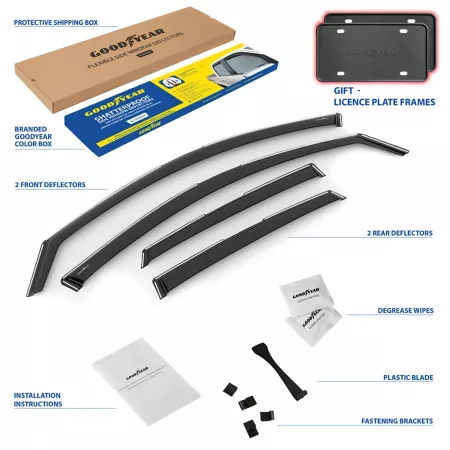 Goodyear Shatterproof Integrated Window Deflectors for Volkswagen Jetta 19-23 4 pieces. Window Deflectors