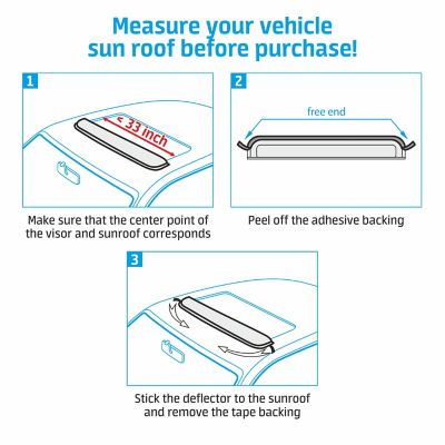 Image showing 1 th CLIM ART Sun Roof Deflector, Extra Durable 35,6 in., SR01005