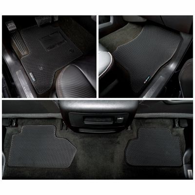 CLIM ART Custom Fit Floor Mats for Chevy Silverado 14-18 Double Cab, Honeycomb Dirtproof & Waterproof Technology, All-Weather