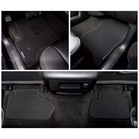 CLIM ART Custom Floor Mats for Chevy Silverado 14-18 Double Cab Honeycomb Technology Anti-Dirt and Waterproof All Weather Floor Mats & Cargo Liners