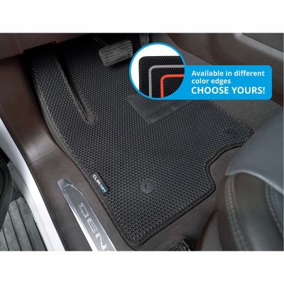 Image showing  Custom Fit Floor Mats for Chevy Silverado 19-23 Double Cab, Honeycomb Dirtproof & Waterproof Technology, All-Weather
