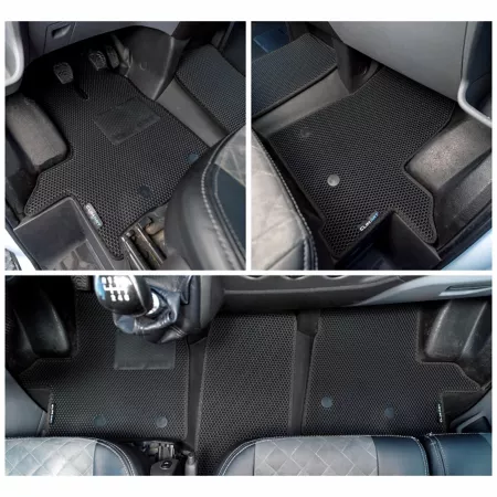 CLIM ART Custom Floor Mats for Ford Transit 15-21 Honeycomb Technology Anti-Dirt and Waterproof All Weather Floor Mats & Cargo Liners