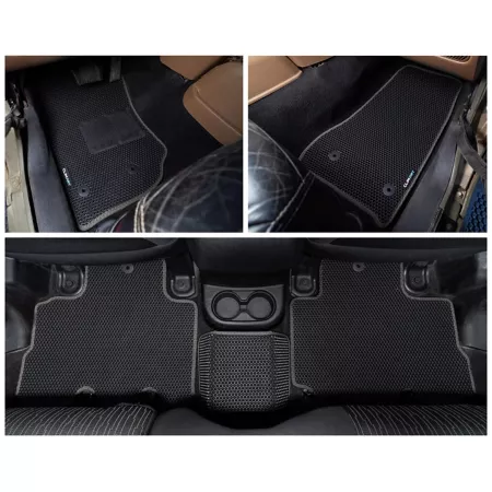 CLIM ART Custom Floor Mats for Jeep Wrangler JK 14-18 Honeycomb Technology Anti-Dirt and Waterproof All Weather Floor Mats & Cargo Liners