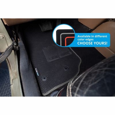 Image showing  Custom Fit Floor Mats for Jeep Wrangler JK 14-18, Honeycomb Dirtproof & Waterproof Technology, All-Weather