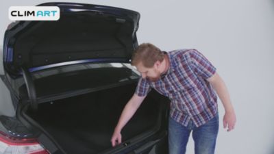 Image showing  Custom Fit Cargo Liner for Ford Focus 12-18 Sedan, Honeycomb Dirtproof & Waterproof Technology, Heavy Duty, Anti-Slip