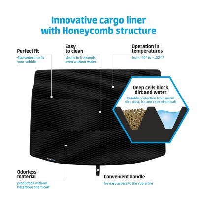 Image showing  Custom Fit Cargo Liner for Toyota Camry 18-23 Sedan, Honeycomb Dirtproof & Waterproof Tech, Heavy Duty, Anti-Slip