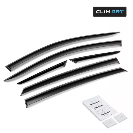 CLIM ART Extra Durable Adhesive Window Deflectors for Honda Accord 18-22 Window Deflectors