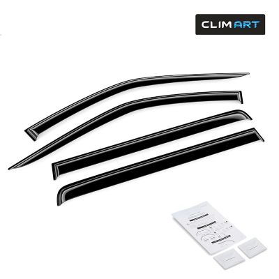 CLIM ART Tape-On Window Deflectors Extra Durable for Toyota Tundra 22-23 CrewMax