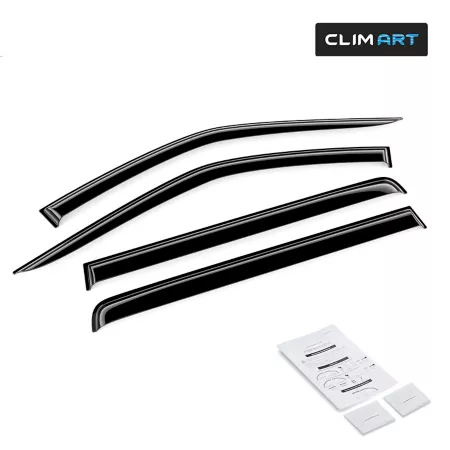 CLIM ART Extra Durable Taped Window Deflectors for Toyota Tundra 22-23 CrewMax Window Deflectors