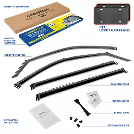 Goodyear Shatterproof Integrated Window Deflectors for Toyota Tundra 22-23 CrewMax 4 Pieces. Window Deflectors