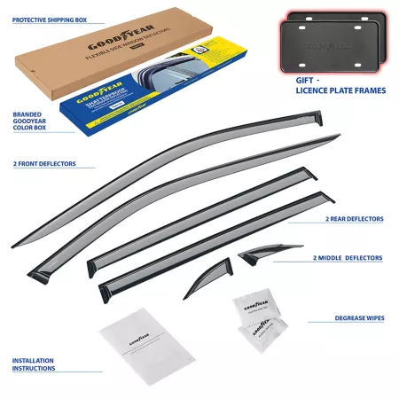 Goodyear Unbreakable Adhesive Window Deflectors for Toyota RAV4 19-23 (6 pcs.) Window Deflectors