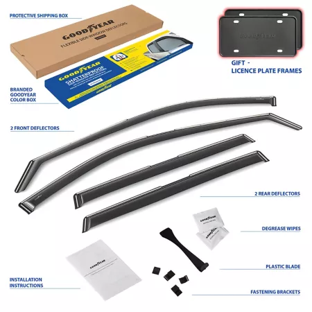 Goodyear Shatterproof Integrated Window Deflectors for 21-23 Nissan Rogue Window Deflectors