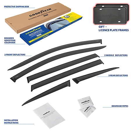 Goodyear Tape-On Window Deflectors Shatterproof for Honda CR-V 17-22 (6 pcs.)