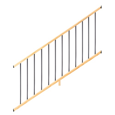 ProWood 6 ft. Southern Yellow Pine Moulded Stair Rail Kit with Aluminum Round Balusters