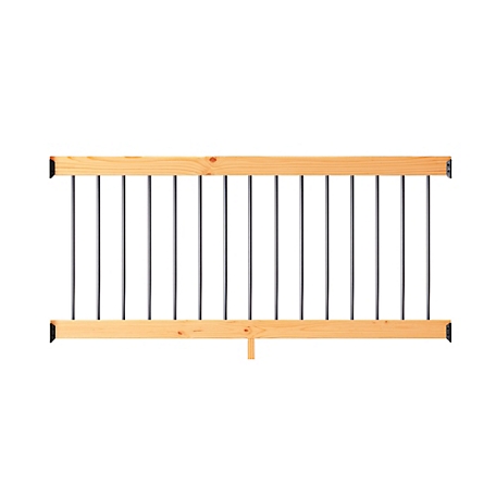 ProWood 6 ft. Cedar-Tone Southern Yellow Pine Rail Kit with Aluminum Round Balusters