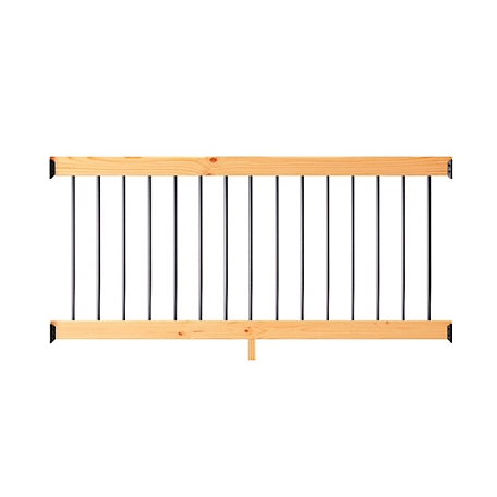 ProWood 6 ft. Cedar-Tone Southern Yellow Pine Rail Kit with Aluminum Round Balusters