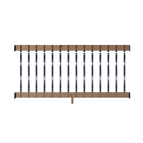 ProWood 6 ft. Walnut-Tone Southern Yellow Pine Rail Kit with Aluminum Contour Balusters