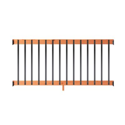 ProWood 6 ft. Redwood-Tone Southern Yellow Pine Rail Kit with Aluminum Rectangular Balusters