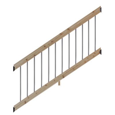 ProWood Cedar Rail Stair Kit with Aluminum Round Balusters, 6 ft.