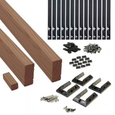 ProWood 6 ft. Walnut-Tone Southern Yellow Pine Rail Kit with Aluminum ...