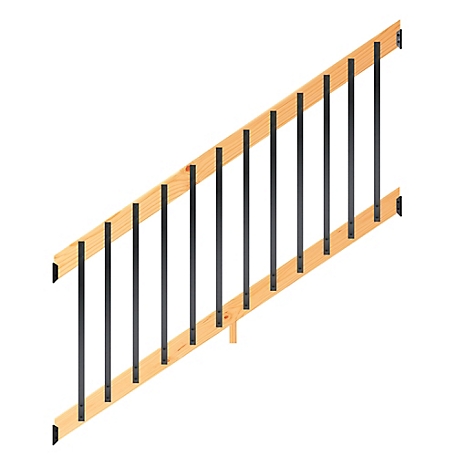 ProWood 6 ft. Cedar-Tone Southern Yellow Pine Stair Rail Kit with Aluminum Rectangular Balusters