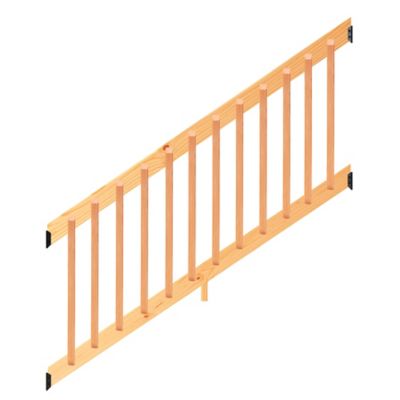 ProWood Southern Yellow Pine Stair Rail Kit with B2E Balusters, Cedar-Tone, 6 ft.
