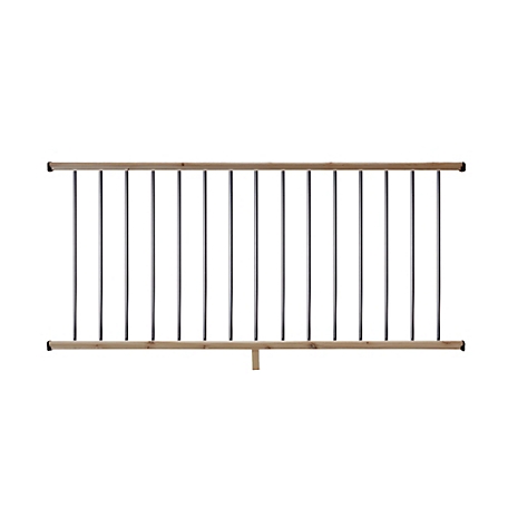 ProWood 6 ft. Cedar Moulded Rail Kit with Aluminum Round Balusters