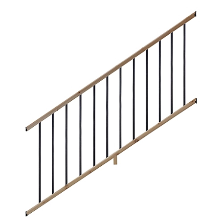 ProWood 6 ft. Cedar Moulded Stair Rail Kit with Aluminum Square Balusters