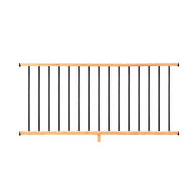 ProWood 6 ft. Cedar-Tone Southern Yellow Pine Moulded Rail Kit with Aluminum Square Balusters