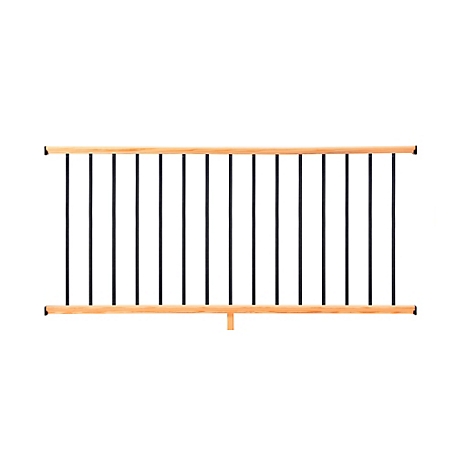 ProWood 6 ft. Cedar-Tone Southern Yellow Pine Moulded Rail Kit with Aluminum Square Balusters